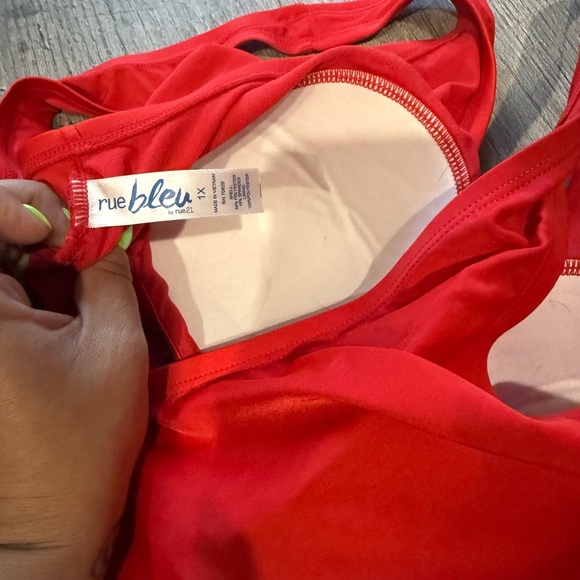 Rue21 Vibrant Red 'Brunch Bae' One-Piece Swimsuit - Picture 4 of 4